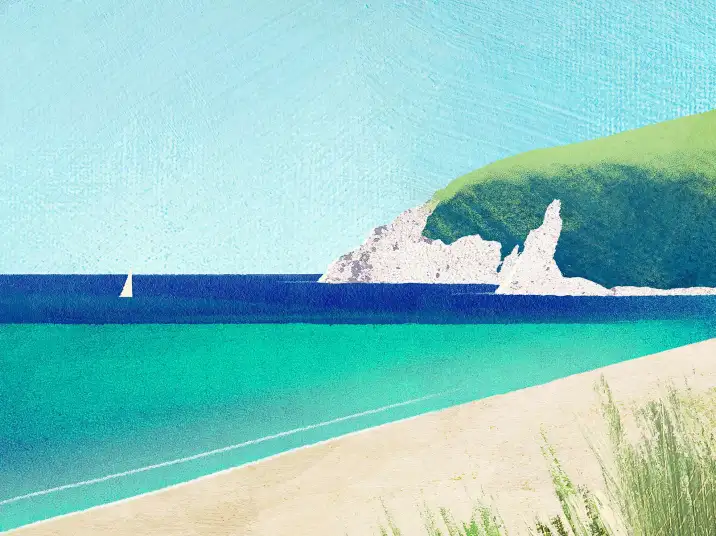 Papier peint panoramique Falaise et océan - papier peint déco mer