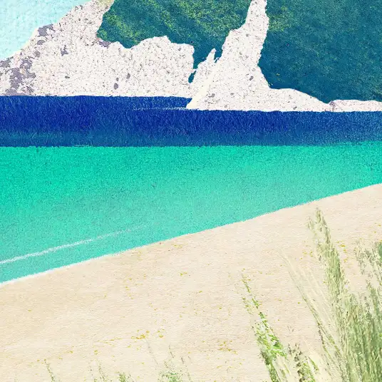 Papier peint panoramique Falaise et océan - papier peint déco mer