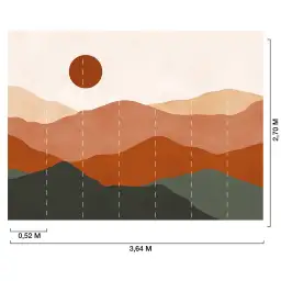 Panoramique Collines terracotta - tapisserie panoramique graphique