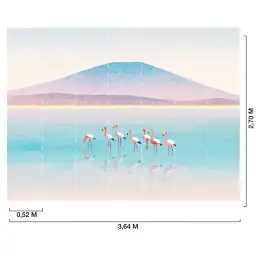 Panoramique Flamands rose en Croatie - tapisserie panoramique nature