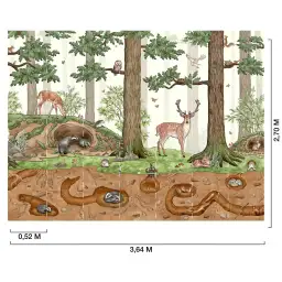 Tapisserie panoramique La vie en forêt - tapisserie panoramique chambre enfant