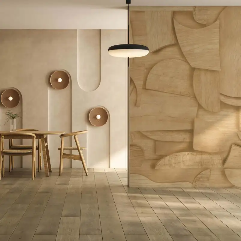 Bois 3d - tapisserie panoramique trompe l'oeil