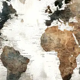 Tableau carte du monde texturée