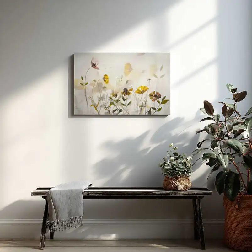 Tableau fleurs sauvages lumineuses