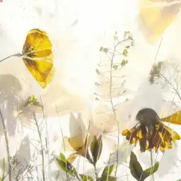 Tableau fleurs sauvages lumineuses