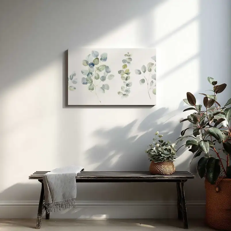 Tableau branchages eucalyptus aquarelle