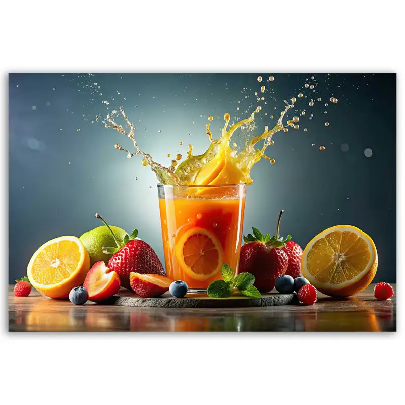 Tableau cocktail vitaminé éclaboussant