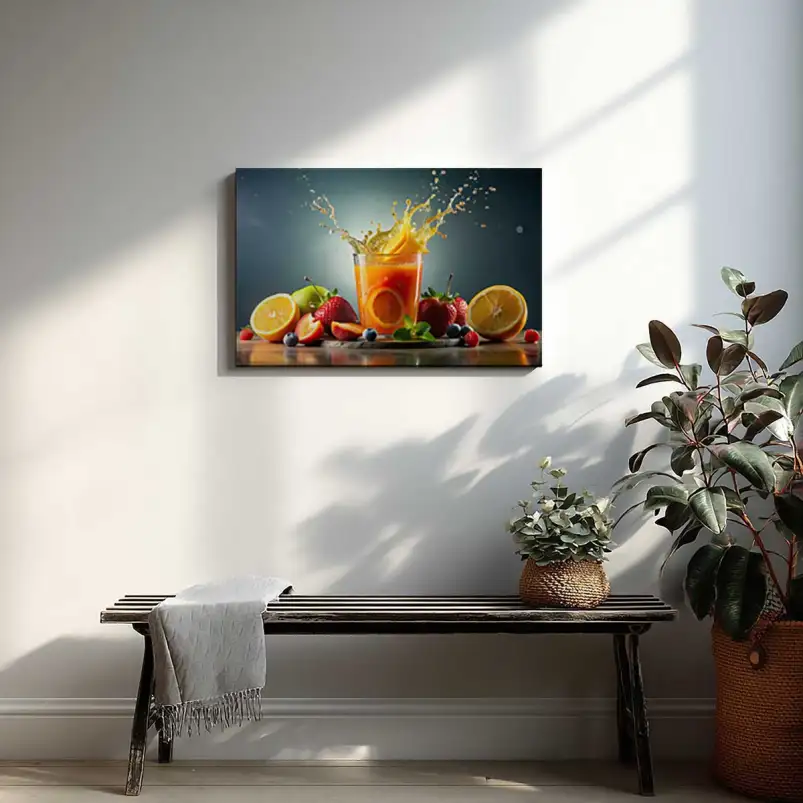 Tableau cocktail vitaminé éclaboussant