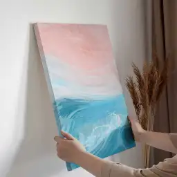 Tableau vague pastel apaisant