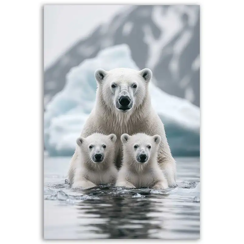 Tableau famille ours polaire