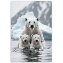 Tableau famille ours polaire