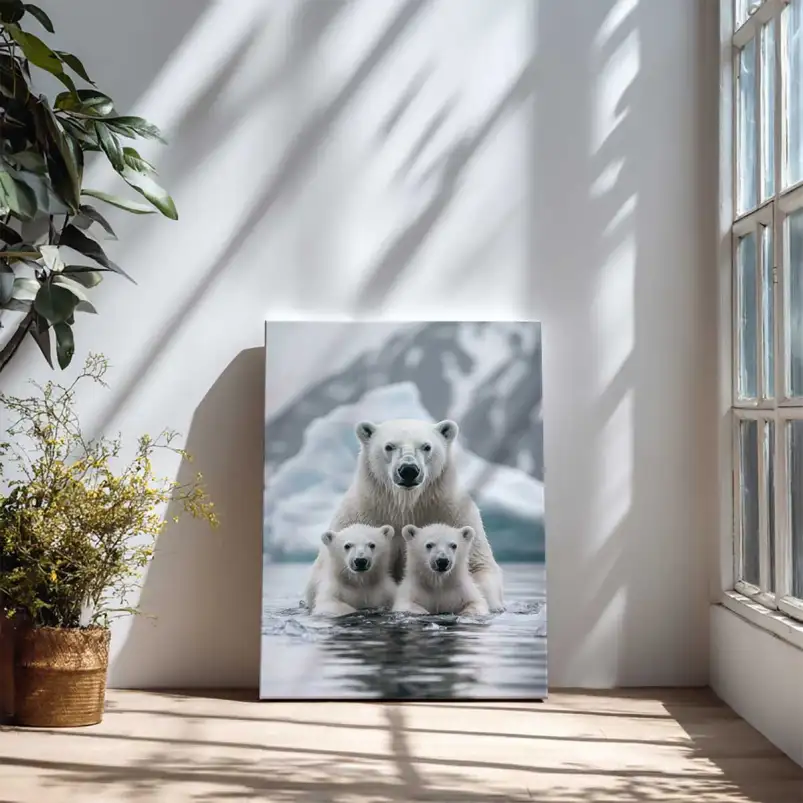 Tableau famille ours polaire