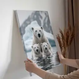 Tableau famille ours polaire