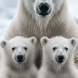 Tableau famille ours polaire