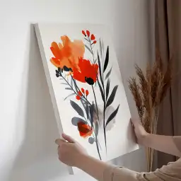 Tableau fleurs aquarelle éclatantes