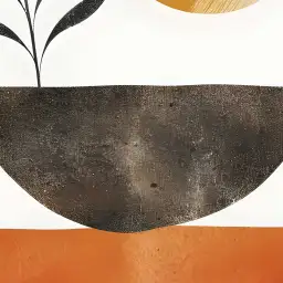 Tableau végétal géométrique moderne