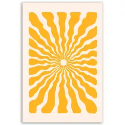 Tableau soleil rayons ondulés