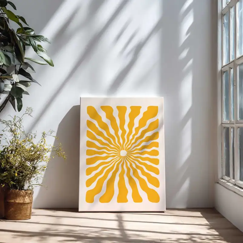 Tableau soleil rayons ondulés