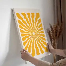 Tableau soleil rayons ondulés
