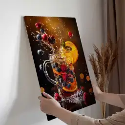Tableau splash fruits lumineux