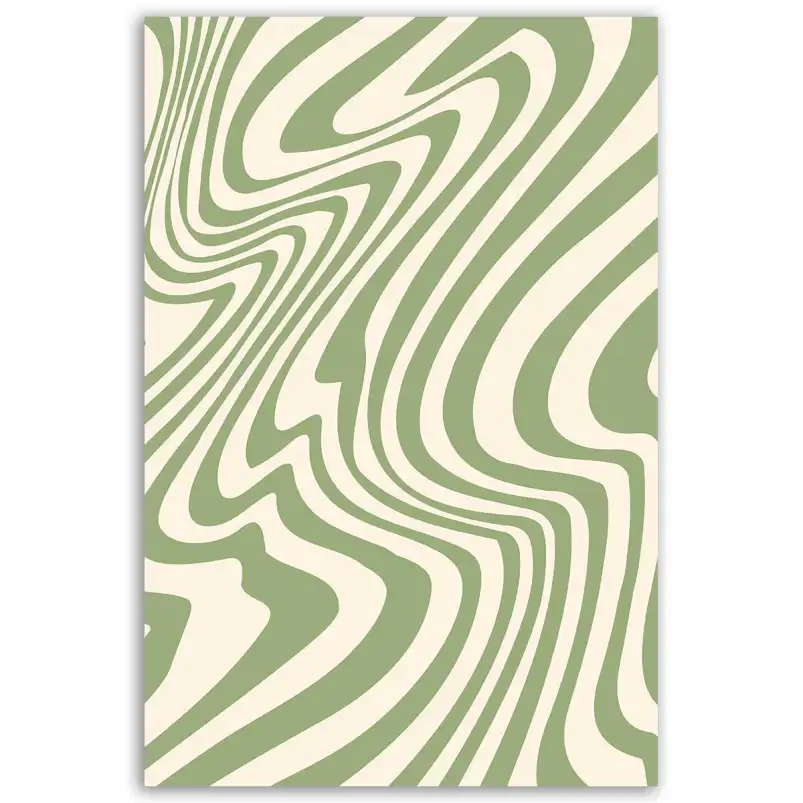Tableau ondulations vert sauge