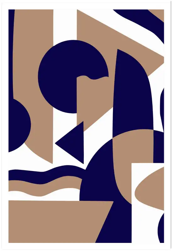 Tableau bleu maximaliste abstrait - tableau abstrait