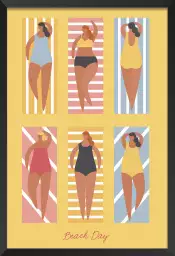 Bronzette à la plage - affiche pop art