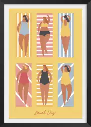 Bronzette à la plage - affiche pop art