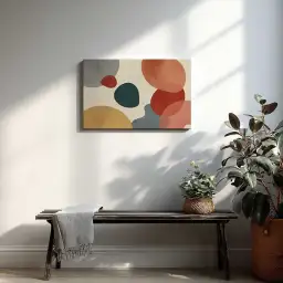 Tableau abstrait formes colorées