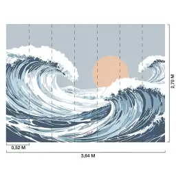 Vague solaire - tapisserie panoramique