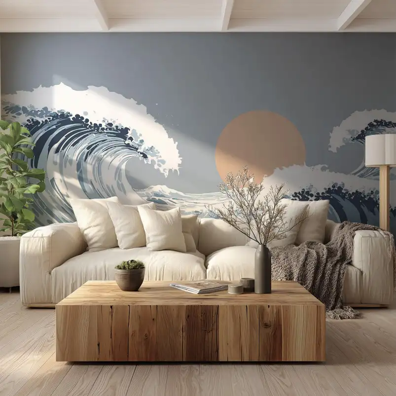 Vague solaire - tapisserie panoramique