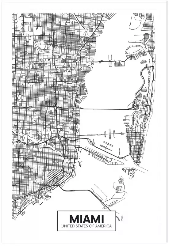 Miami USA - carte ville du monde