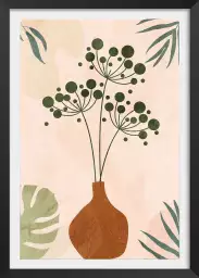 Vase et graminées - affiche organique