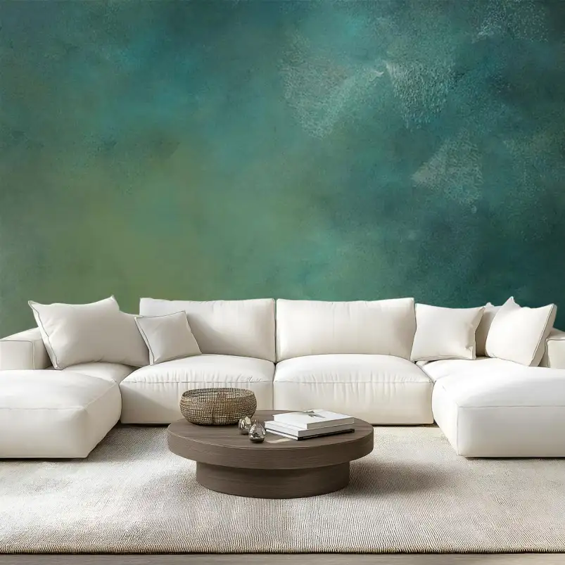 Dégradé bleu ciel effet peinture - papier peint design contemporain