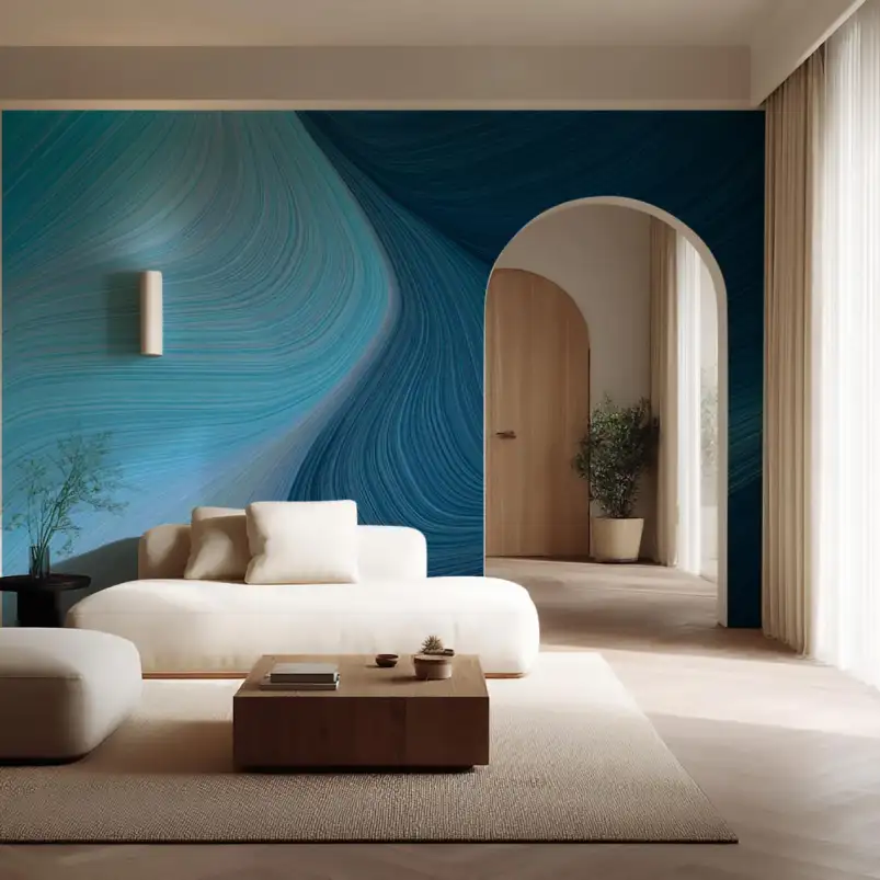 Abysse Profond bleu nuit texturé - papier peint design contemporain