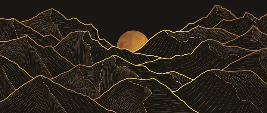 Colline d' ambre - papier peint 3d trompe l oeil moderne