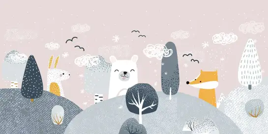 Douce banquise - papier peint enfant animaux