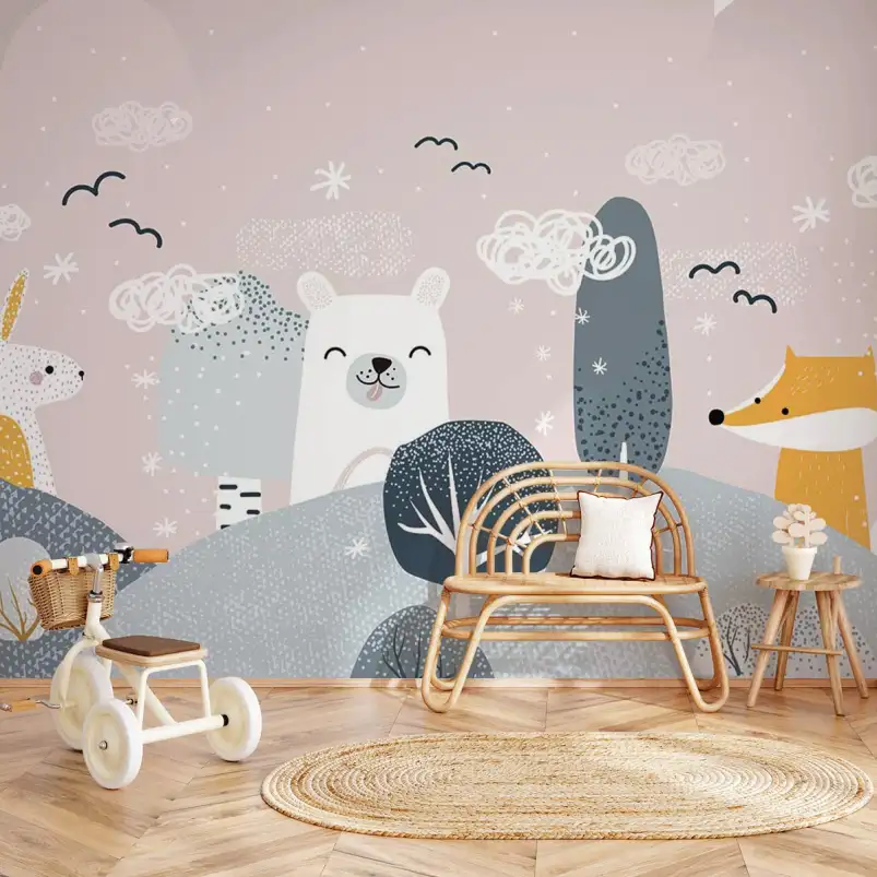 Douce banquise - papier peint enfant animaux