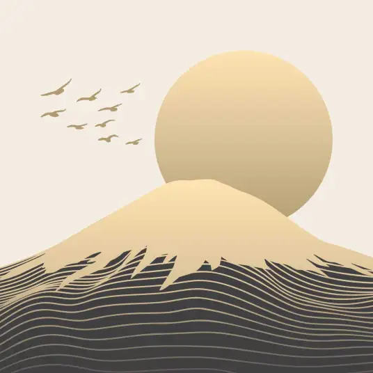 Montfuji abstrait - papier mural japonais