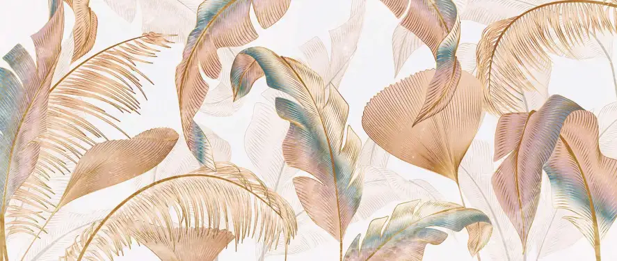 Feuilles couleur lin - papier peint plante