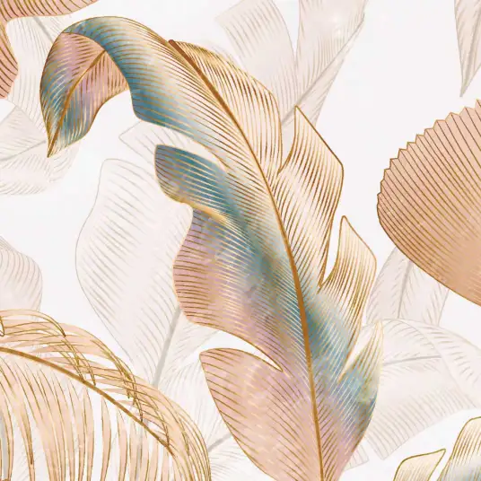 Feuilles couleur lin - papier peint plante
