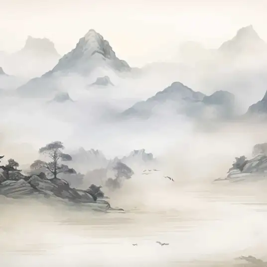 Horizon chine traditionnelle - panoramique montagne