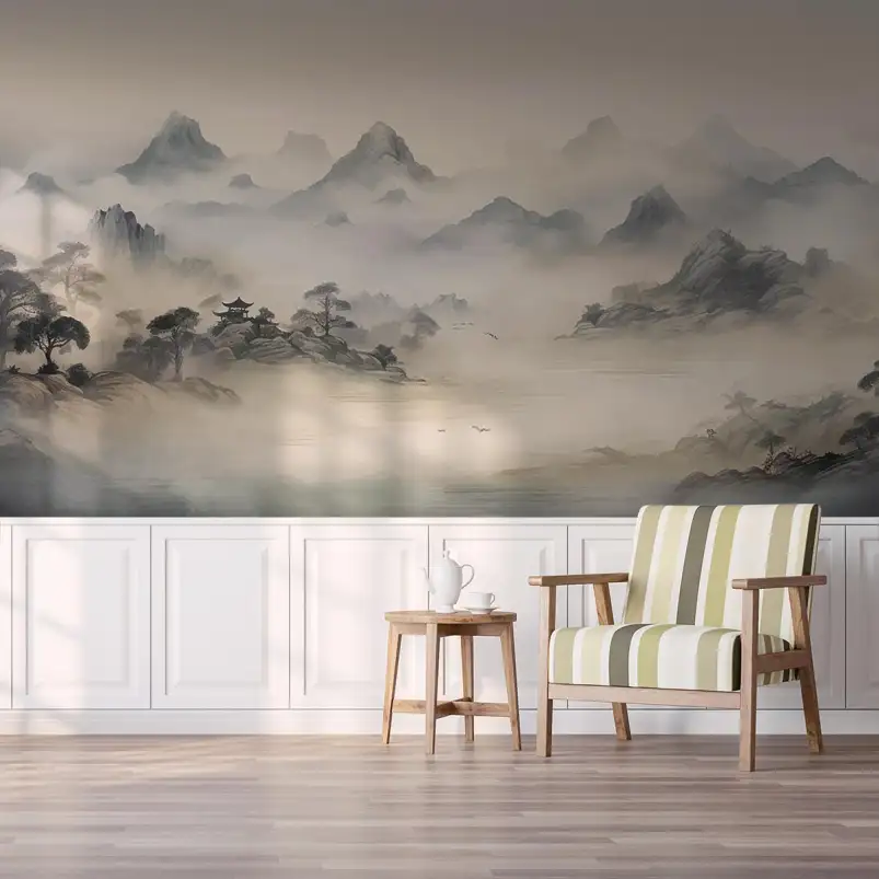 Horizon chine traditionnelle - panoramique montagne