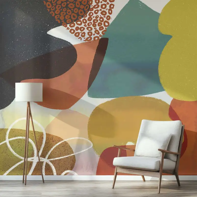 Mur joyeux - papier peint coloré design