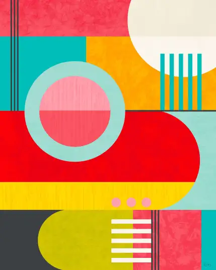 Mid century coloré - papier peint coloré design