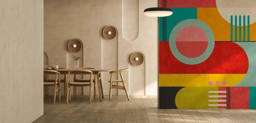 Mid century coloré - papier peint coloré design