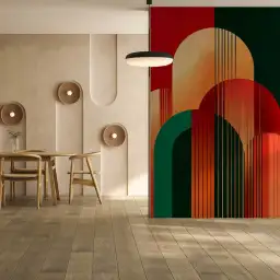 Ambiance Retro Fusion 70's - tapisserie panoramique graphique