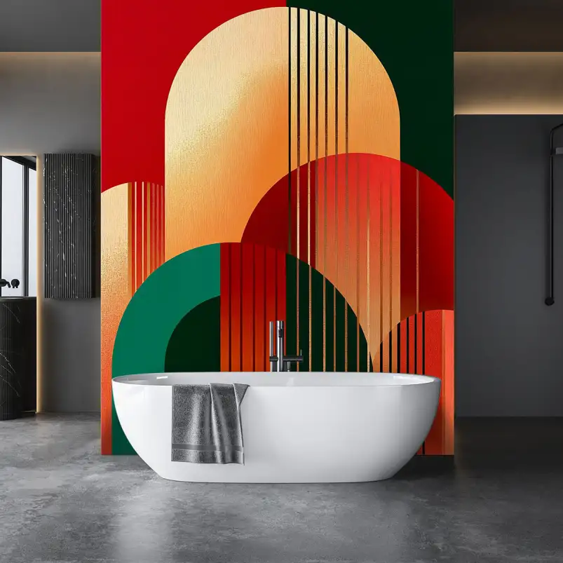 Ambiance Retro Fusion 70's - tapisserie panoramique graphique