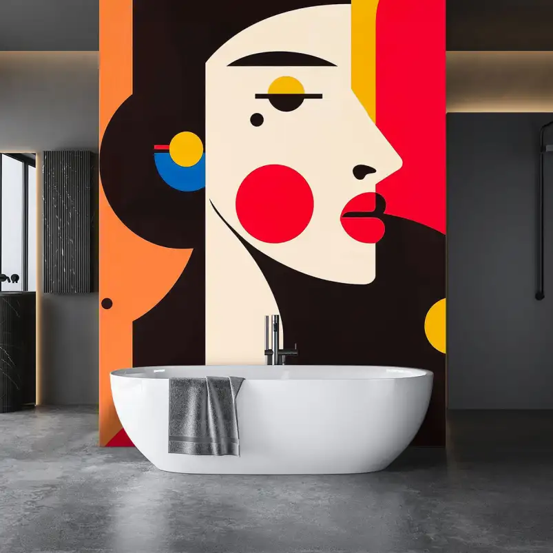 Géométrie Muse - tapisserie panoramique graphique