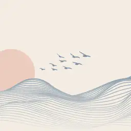 L 'aube solitaire - tapisserie panoramique montagne